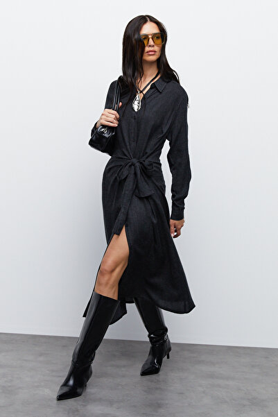 urban focus Tie Detailed Shirt Dress