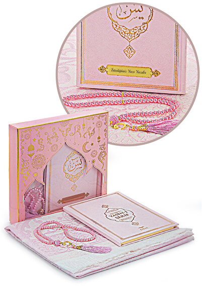 ihvan online Pembe Çeyizlik Seccade Seti Gelin Bohçasına Uygun Dini Hediyelik...