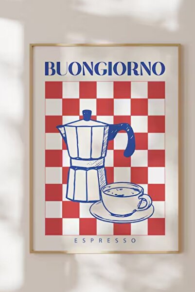 Taranist Kağıt Poster - Buengiorno Coffee Club Lover Mocha Pot