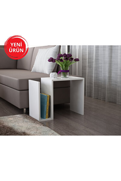 Dekorister Yosun Yan Sehpa Beyaz