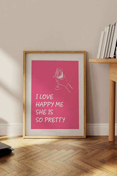 Taranist Kağıt Poster - I Love Happy Me Manifest Afirmasyon Dekoru