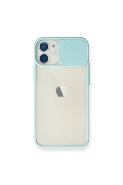 Najmaddin حافظة آيفون 11 بلم بلوري للكاميرا من السيليكون - تركواز