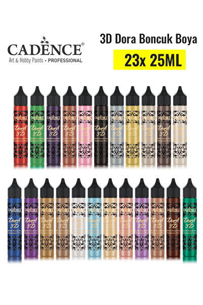 Cadence 3d Boncuk Boya 23 Lü Set - Boyutlu Boya 25 Ml X 23 Adet