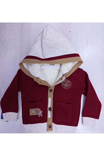 BAŞAK ÇOCUK GİYİM 435637 Embroidered Lining Cardigan 6/18 Months Boy - Bordo ...