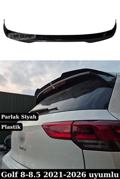 SML Dizayn Volkswagen Golf 8-8.5 Gti Spoiler Spoyler Çıta Parlak Siyah Plasti...