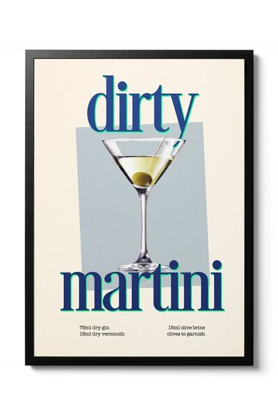 Taranist Kağıt Poster - Içki Dekoru Dirty Martini Kokteyl