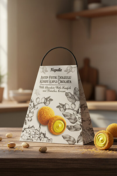 Frapella Antep Fıstık Dolgulu Künefe Kaplı Çikolata 150 Gr.