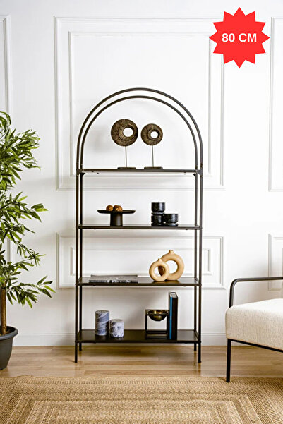 DEKOPRATİK - Mona Siyah Kitaplık Dekoratif Aksesuar Rafı Mutfak Rafı Siyah Suntalam