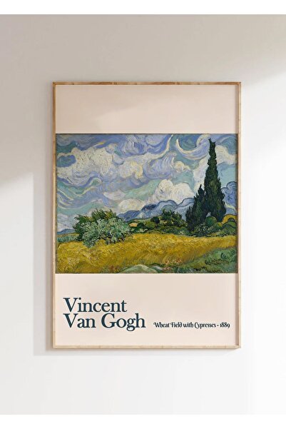 Taranist Kağıt Poster Vincent Van Gogh Selviler Wheat Field With Cypresse