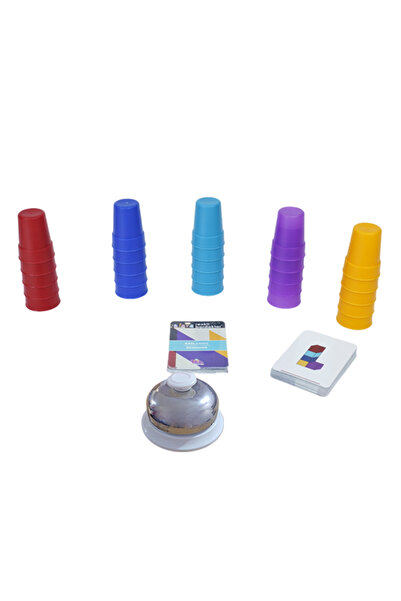 TÜZDER Colorful Cups Mind Game 3+ Ages 5 Players 50 Tasks 25 Cups
