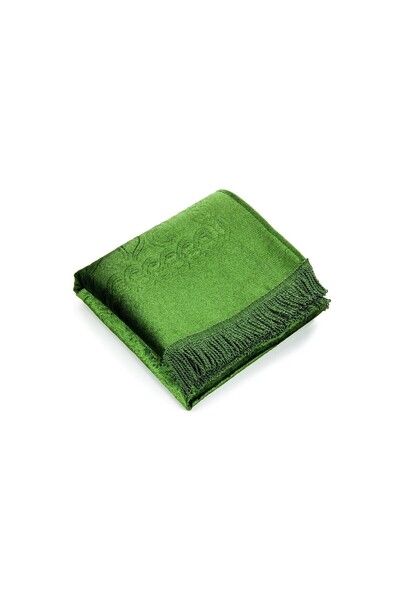 İhvan Green Thick Velvet - Gift Prayer Rug with Dowry and Sponge