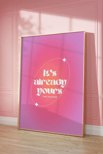 Taranist Kağıt Poster - Check Hesap Pembe It's Already Yours O Zaten Senin