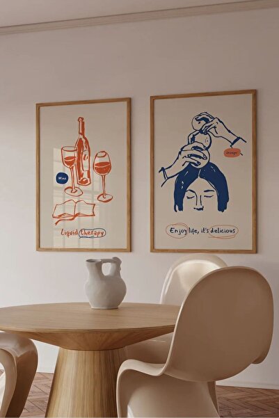 Taranist Kağıt Poster Wine Therapy Wine Kağıt Poster Minimalist Modern Dekora...