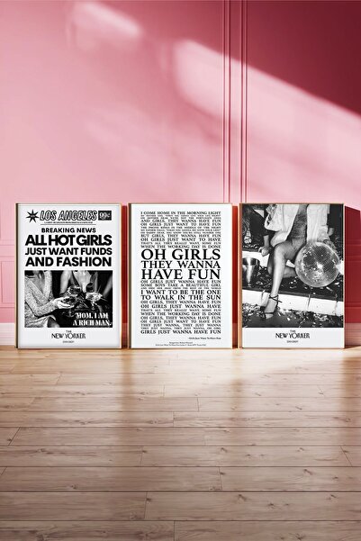 Taranist Kağıt Poster 3'lü Retro Duvar Dekorasyonu Kalın Kuşe Dekoratif Vinta...