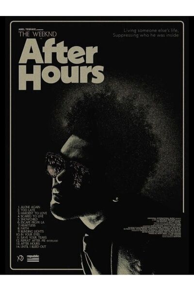 Taranist Kağıt Poster The Weeknd After Hours Kuşe Kalın (30X42 CM)
