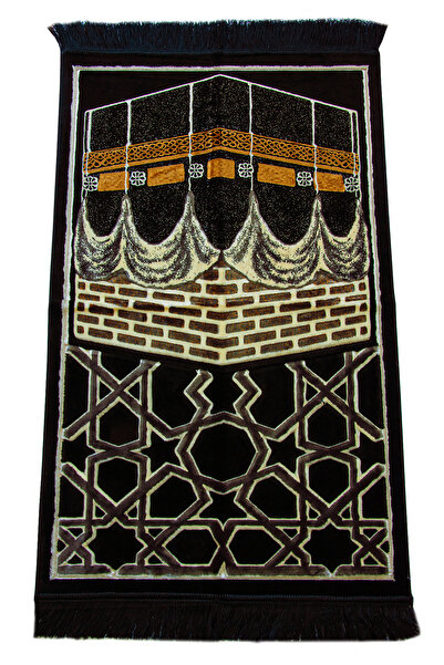 ihvan online Kabe Desenli Seccade, Lüks Çeyizlik Kalın Kadife Namazlık