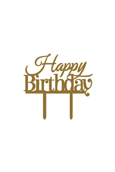 Mirific Party Topper decorativ pentru tort auriu, La mulți ani