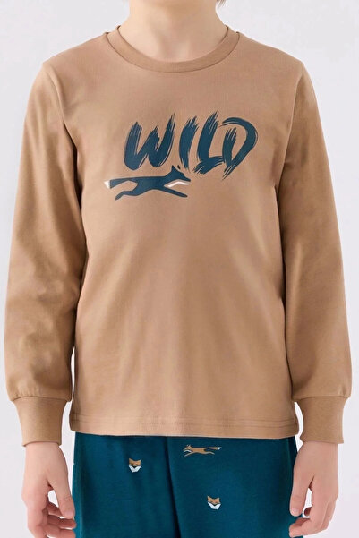 Rolypoly Boy's Brown Long Sleeve Pajama Set