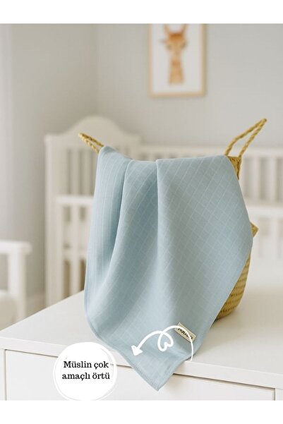 Pedimu Water Green Muslin Blanket Muslin Baby Blanket Unisex Plain 75*75