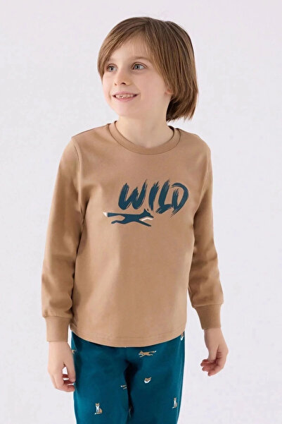 Rolypoly Boy's Brown Long Sleeve Pajama Set