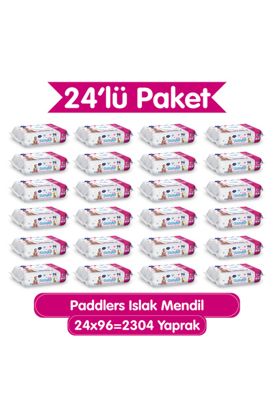 Paddlers Islak Mendil 24x96 lı Koli (2304 Yaprak)