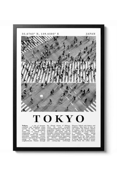 Taranist Kağıt Poster Japan Toyko Duvar Dekorasyonu Kalın Kuşe Dekoratif - Dü...