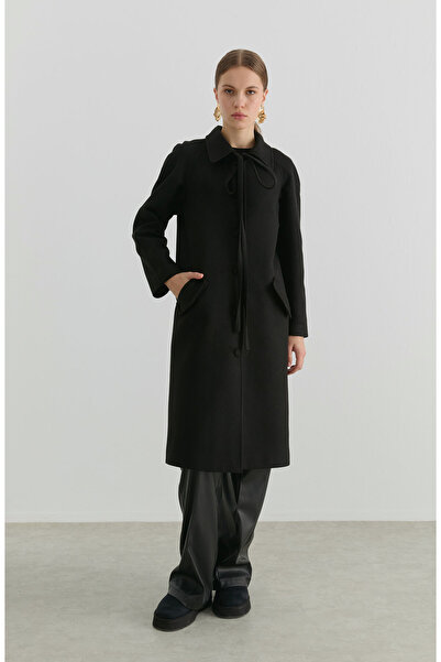 Fatma Atasoy Kore Siyah Kaşmir Kaban