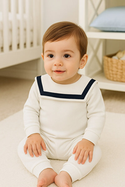 Potiko baby بذلة MBK GARDEN للجنسين للأطفال، ياقة بحار للأطفال