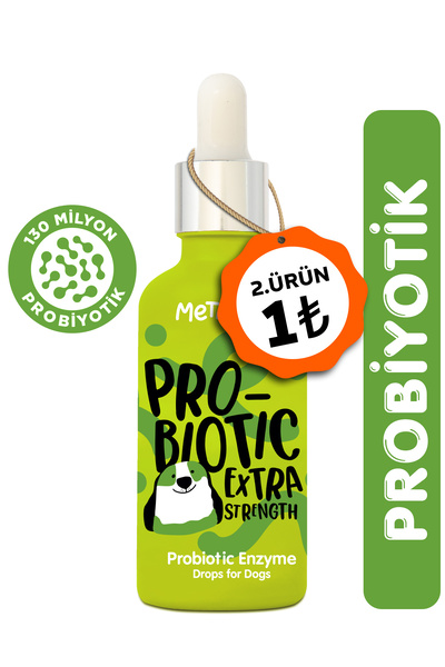Metapet Köpekler için Probiyotik Damla, Güçlü Sıvı Enzim Form, Suyuna veya Mamasına