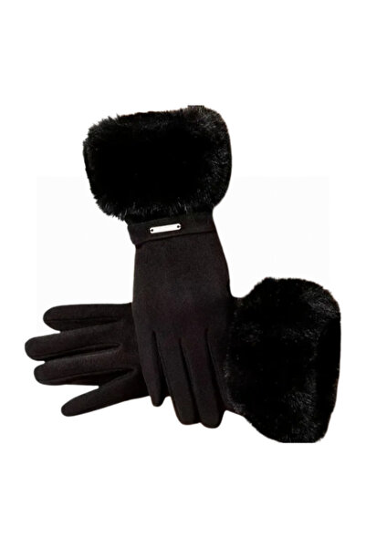 VELORA PRIVE Gold Tokalı Kadın Termal - Dokunmatik Ekran Uyumlu Polar Astarlı Eldiven