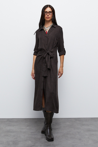 urban focus Tie Detailed Shirt Dress