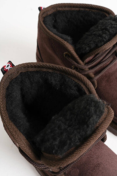 Zerenyus Daria Premium γυναικείες χειμερινές μπότες από γούνα σε καφέ