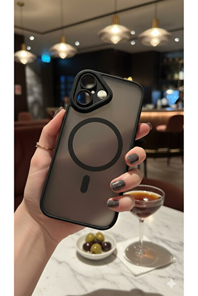 Hatreds Apple iPhone 17 Uyumlu MagSafe Özellikli Buzlu Turuncu Silikon Kılıf ...