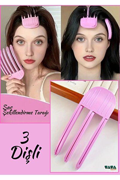 TATA CRAFT Saçlara Hacim Veren 3 Dişli Tarak Kore Plastik Klips Moda Saç Bakım