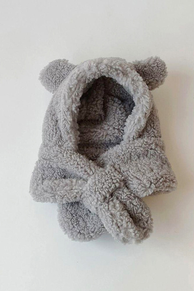 Nurnivus Tammy Cute Plush Children's Beanie Scarf Neck Warmer Panda Ear Hat Welsoft Windproof Beanie