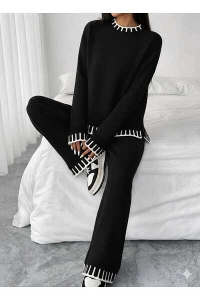 Elfin Split Sweatshirt Pants Bottom-Upper Set