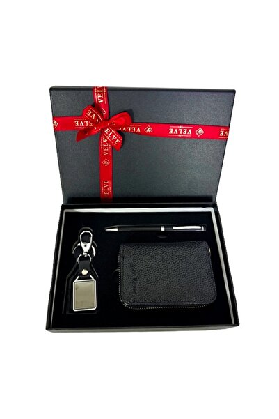 velve Set Dyna cu trei accesorii , caseta cu portofel, pix asortat si breloc,...