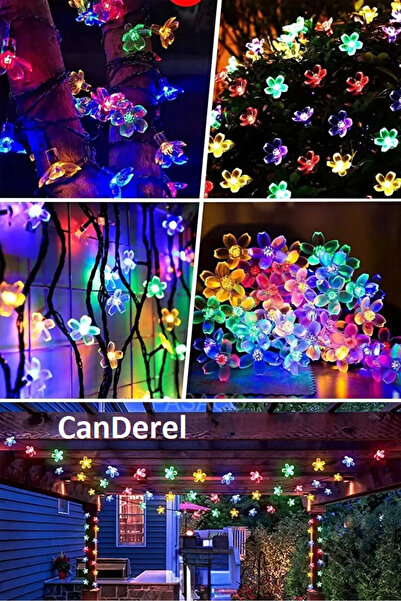 TeknoClass Güneş Enerjili Papatya Çiçek Solar Led Işık 7 Metre Dekoratif RGB ...
