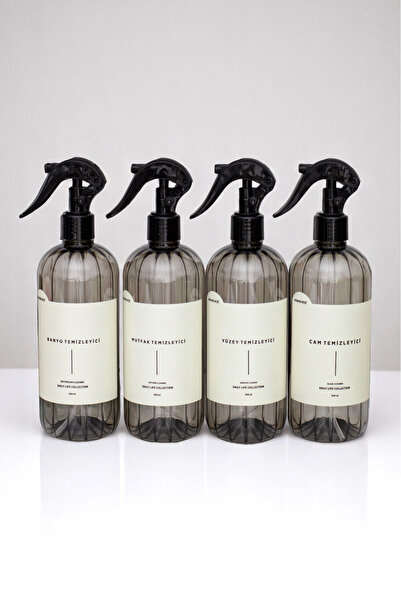 homence 4'lü Banyo Mutfak Yüzey Cam Temizleyici Etiketli Spreyli Plastik Şişe...