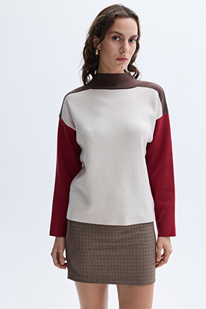 Mudo Multi-Color Stand-Up Collar Sweater