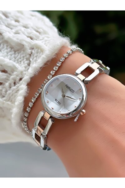 Ferrucci Çelik Zincir Kordon Kadın Kol Saati 2 Yıl Garantili