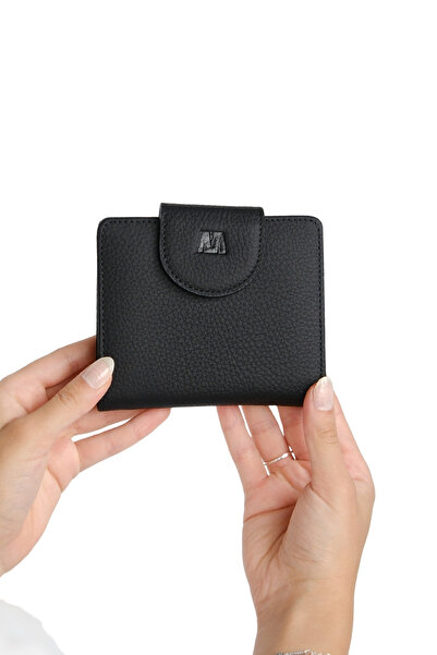 MFT Leather Design محفظة نسائية من الجلد الطبيعي |   ميرا 1437 فلوثر مات أسود