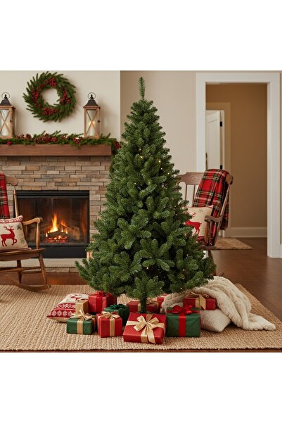 PROCART Artificial Christmas tree, Premium quality, height 220 cm and gift stand