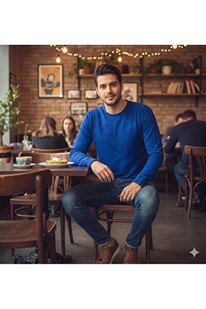 DYNAMO Erkek Sıfır Yaka Kazak 7114 Sax