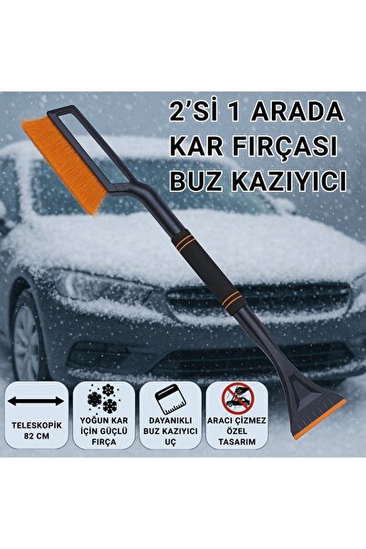 Polham 82CM Uzayabilen Teleskopik Otomobil Buz Kazıyıcı Fırça, Araç Kar Temiz...