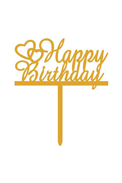 Mirific Party Topper auriu pentru tort, 150 x 130 x 1,5 mm, „La mulți ani”