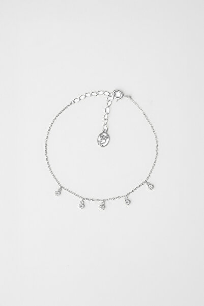 So CHIC... Minimal 18 Ayar Beyaz Altın Kaplama 18 Cm Gümüş Bileklik