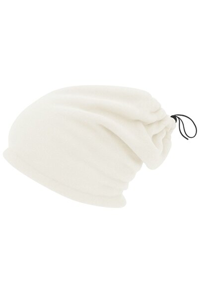 AXE SPORTSWEAR Ecru Unisex Winter Hat - Beanie Drawstring Fleece, Winter Neck Collar