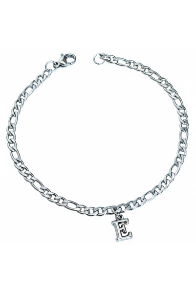 Takı Dükkanı Kişiye Özel Harfli İnce Figaro Zincir Unisex Çelik Bileklik Sevg...