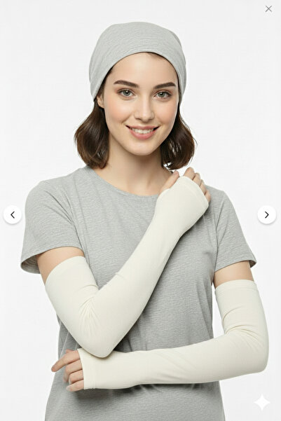 Sonbaharmoda أكمام مرنة من القطن الممشط من الليكرا - مشبك للأصابع، مزدوج إكرو...